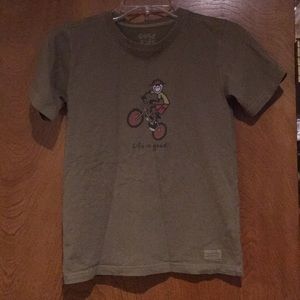 Life is good boys shirt with bike